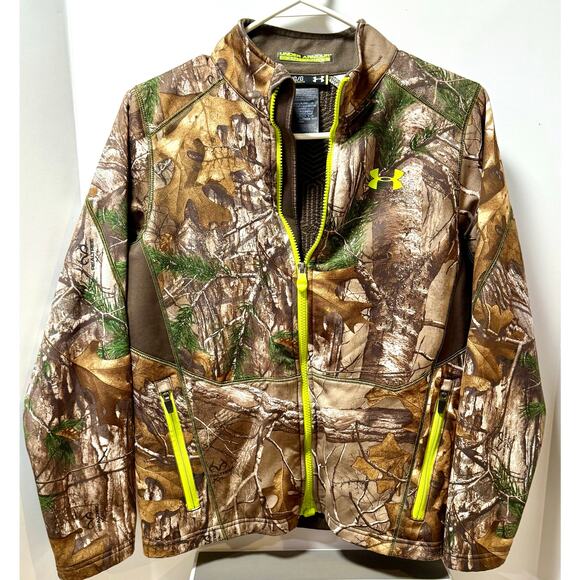 Under Armour Scent Control YLG Cold Gear Camouflage Hunting Full Zip preowned - Picture 1 of 7